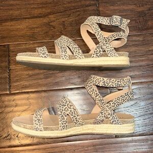 Lucky Brand GlainaLeopard Print leather Sandal Womens 9